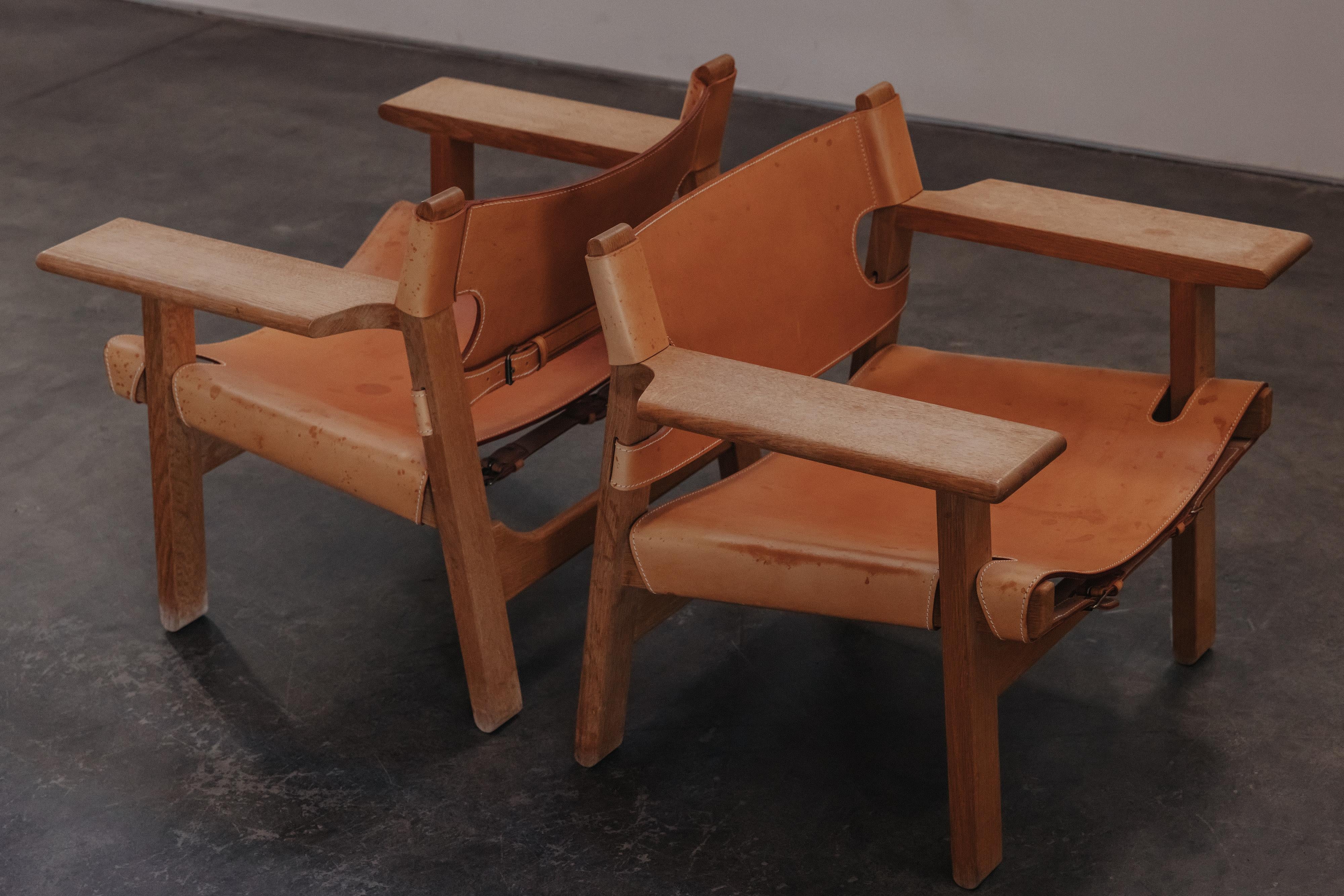 Paar spanische Vintage-Stühle von Borge Mogensen aus Dänemark, um 1980 im Angebot 1