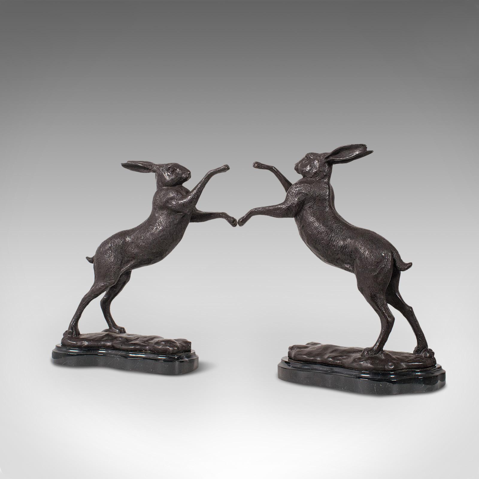 boxing hare bookends
