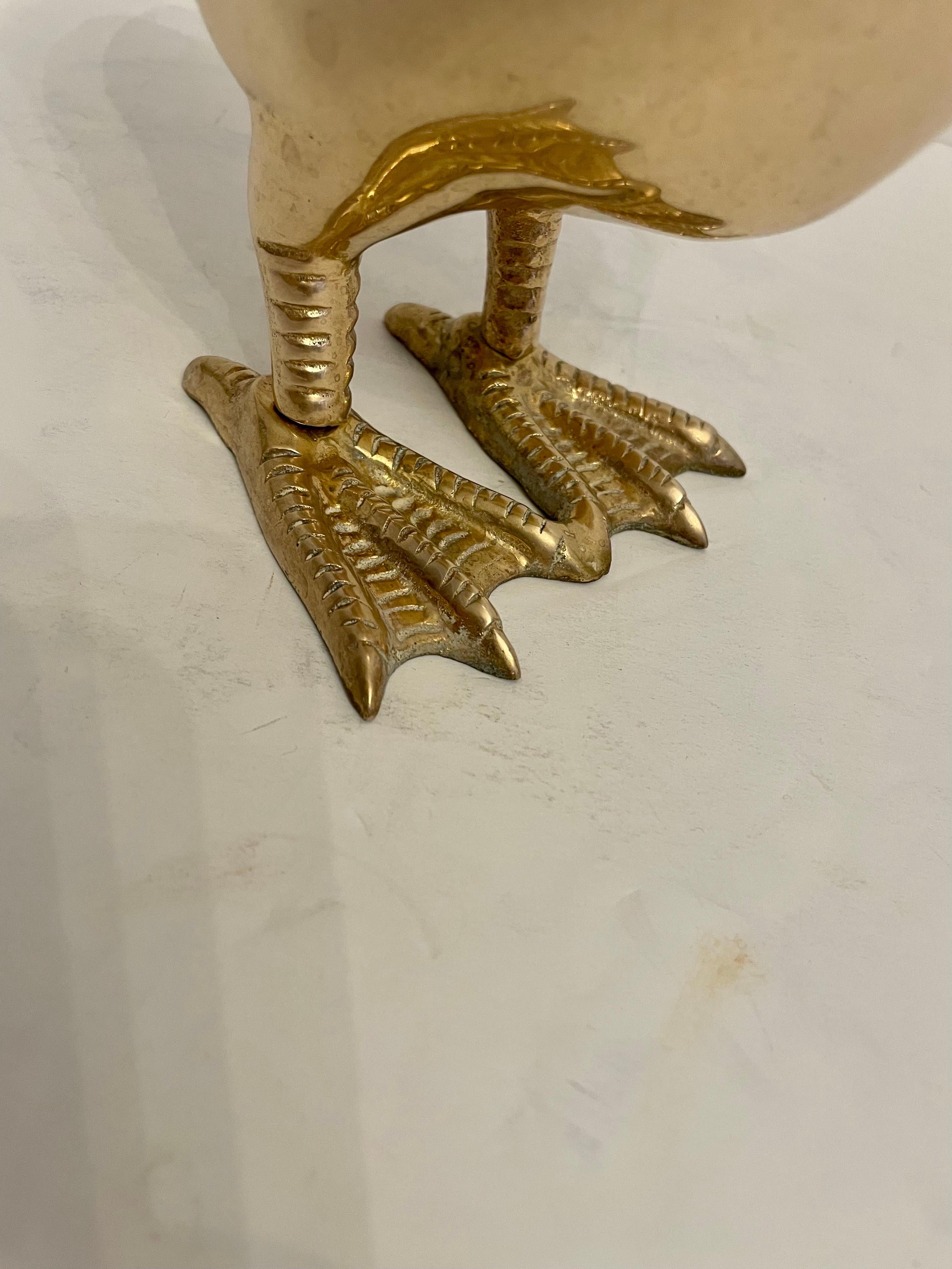 Vintage Pair of Brass Duck Sculptures 1