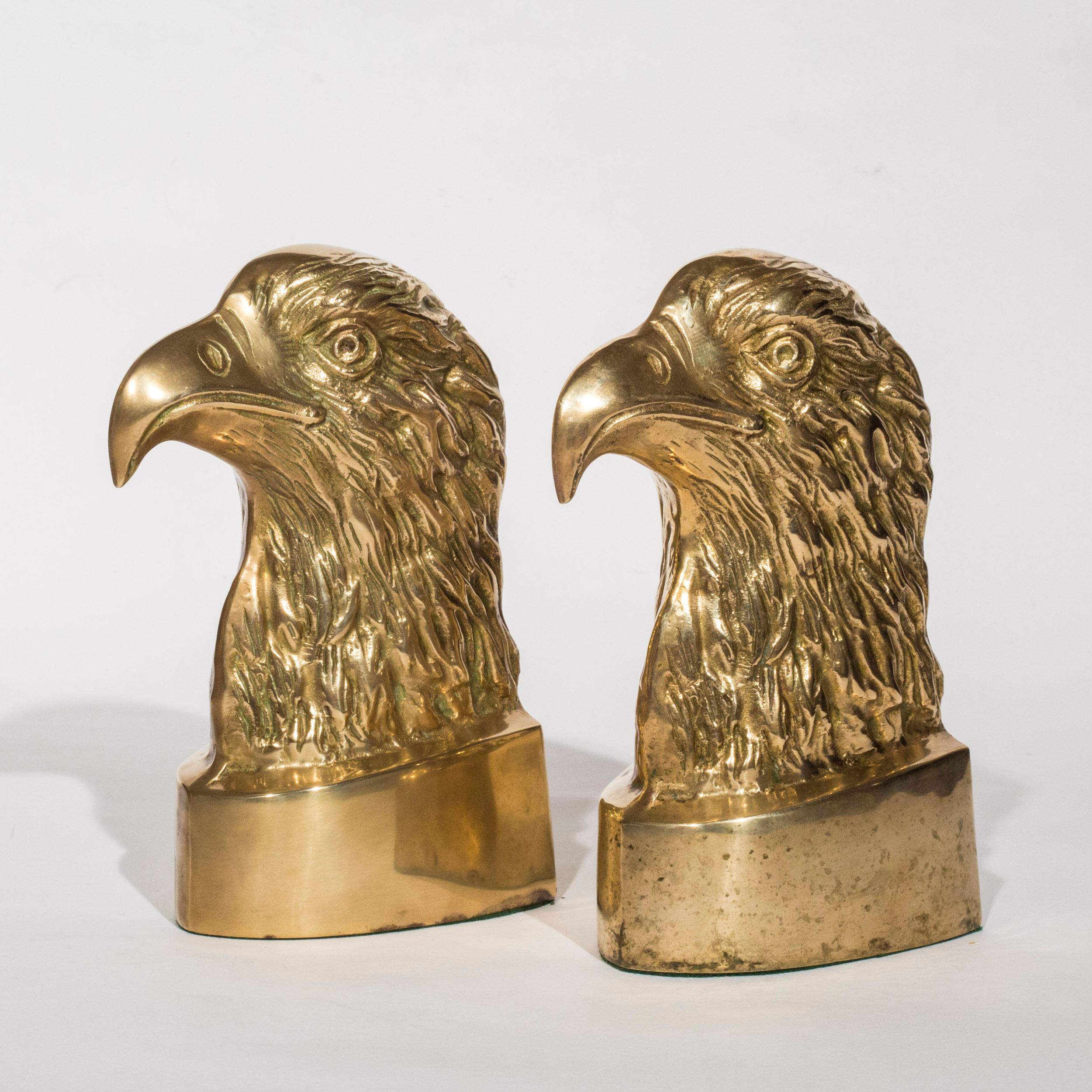 A charming pair 'American Eagle' brass bookends or doorstops,

20th century.
   