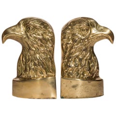 Vintage Pair of Brass Eagle Bookends or Doorstops