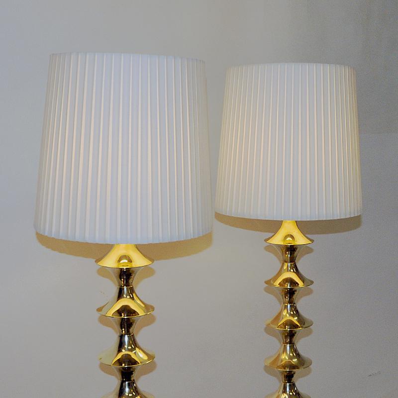 Vintage Pair of Brass Floorlamps by Elit Ab -Sweden 1960s In Good Condition For Sale In Stockholm, SE