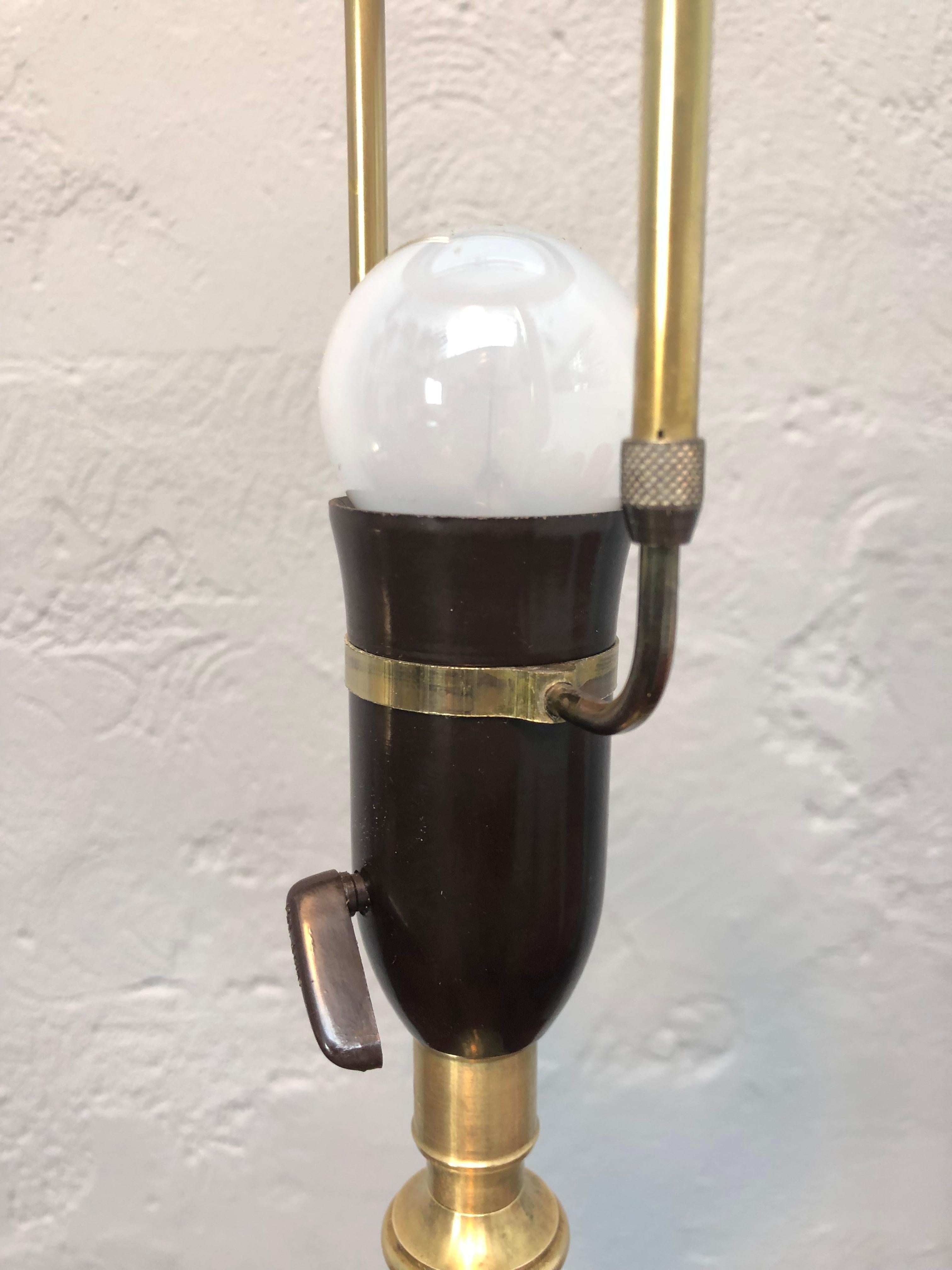Vintage Pair of Brass Table Lamps by Esben Klint for Le Klint from the 1950s For Sale 3