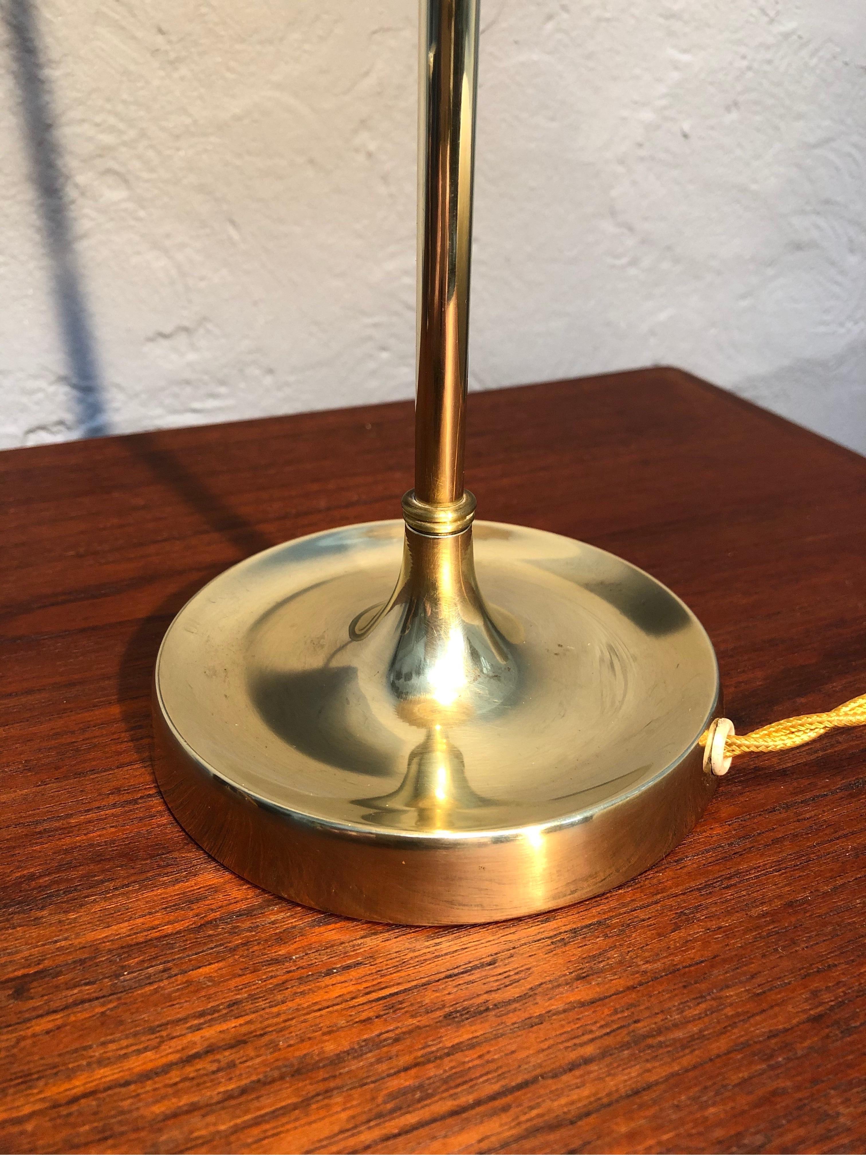 Vintage Pair of Brass Table Lamps by Esben Klint for Le Klint from the 1950s 5