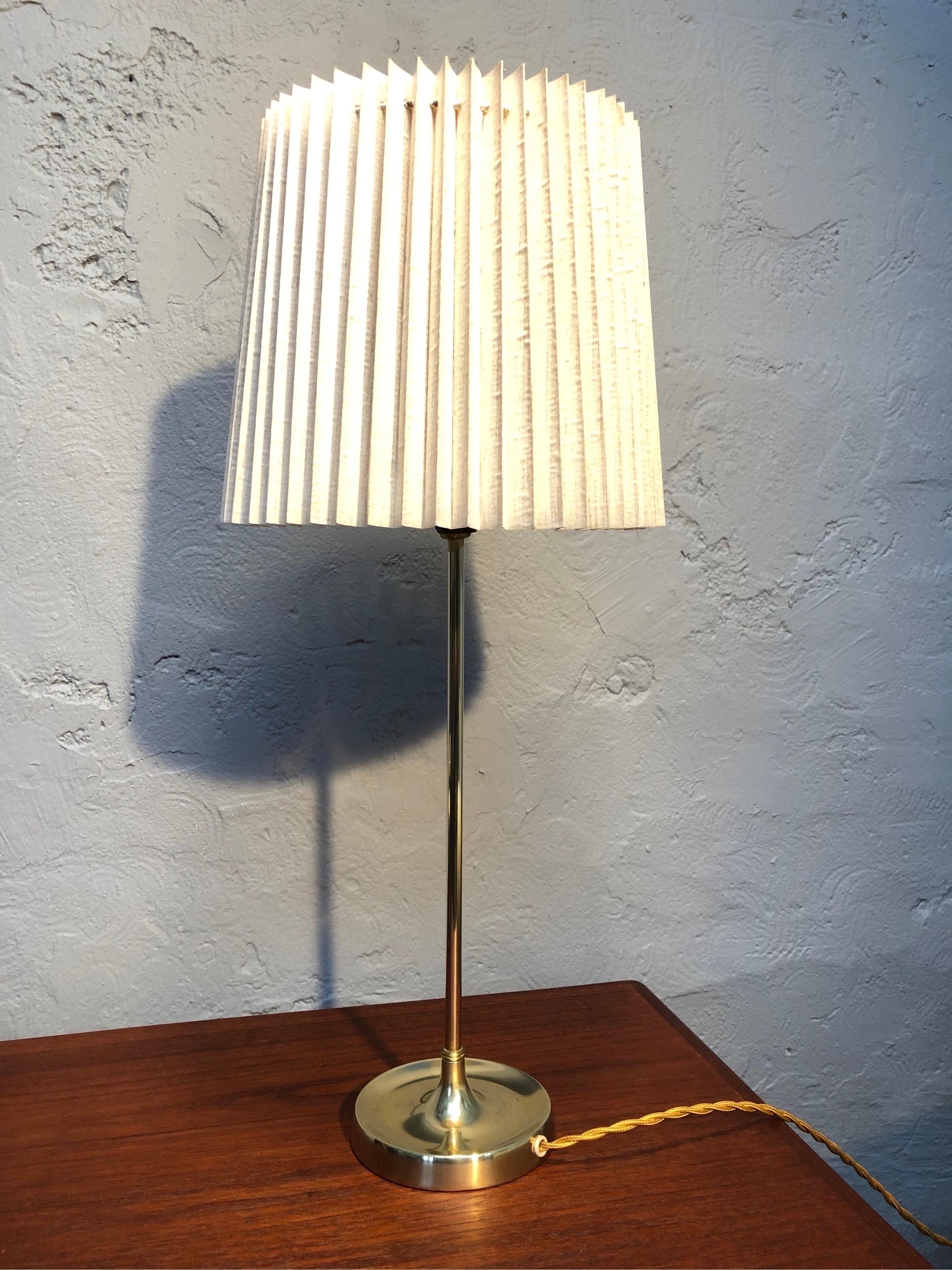 Vintage Pair of Brass Table Lamps by Esben Klint for Le Klint from the 1950s 6