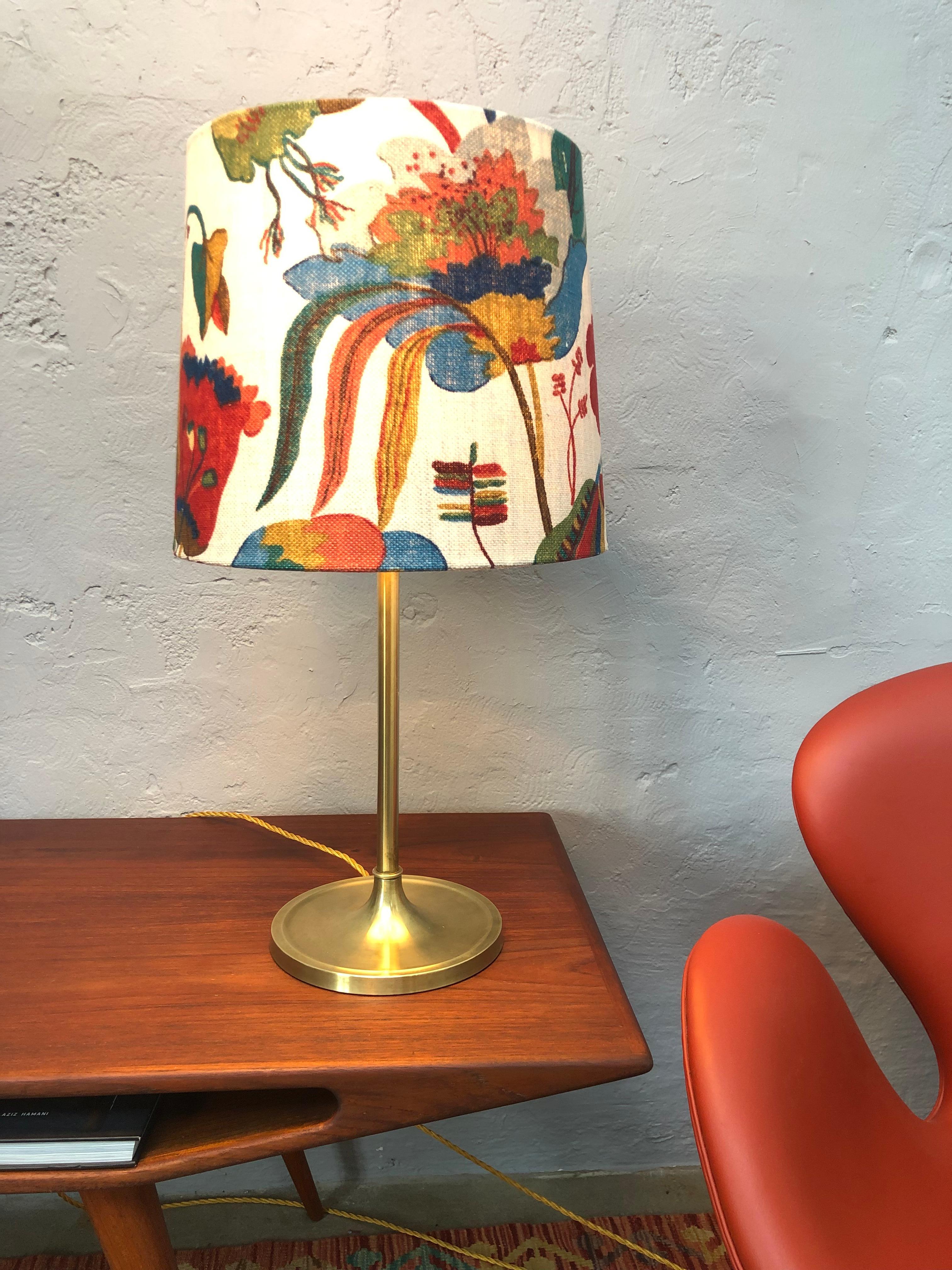 Mid-Century Modern Vintage Pair of Brass Table Lamps by Esben Klint for Le Klint from the 1950s For Sale