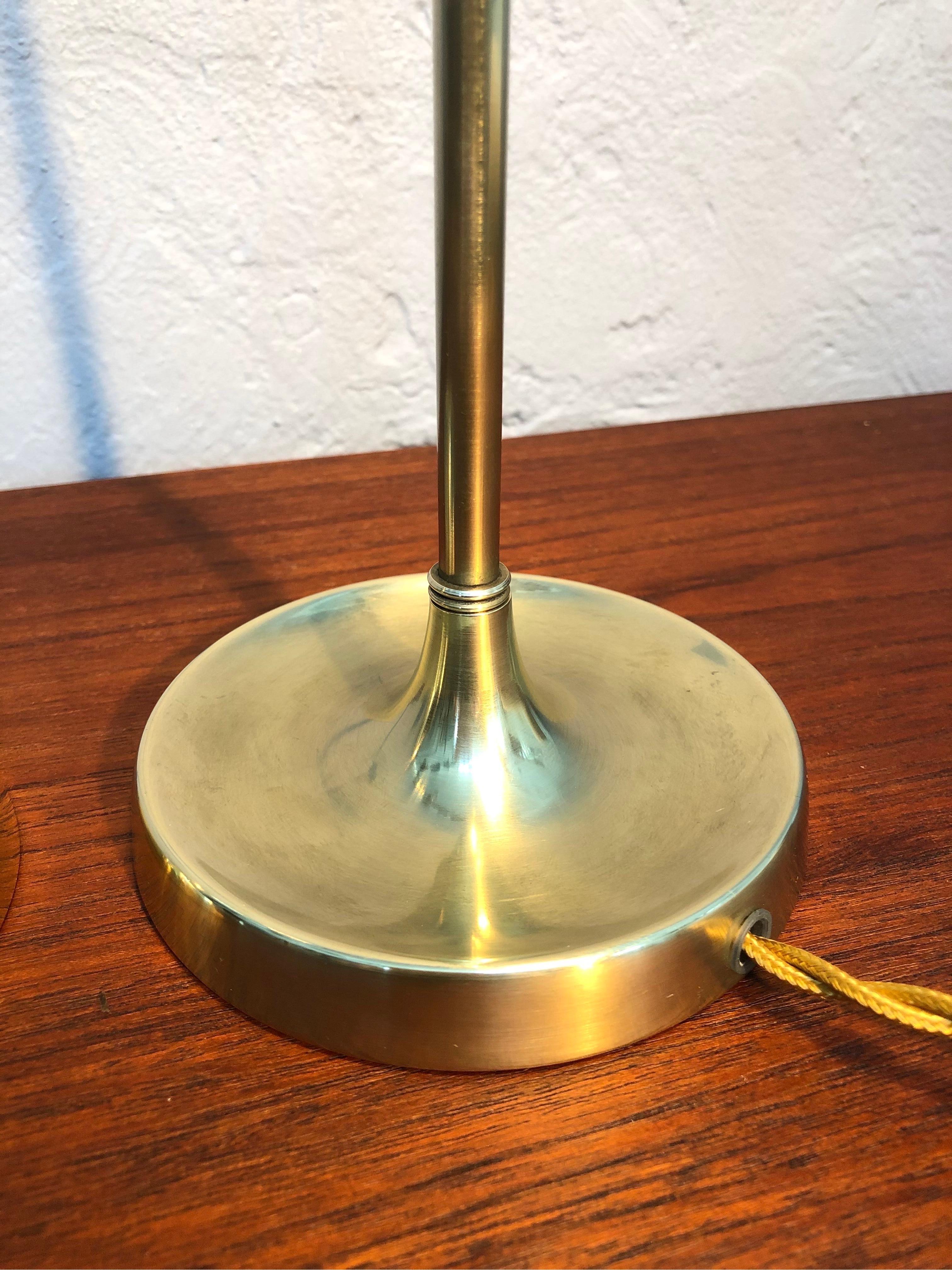 Danish Vintage Pair of Brass Table Lamps by Esben Klint for Le Klint from the 1950s