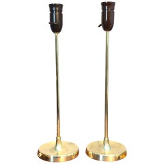 Vintage Pair of Brass Table Lamps by Esben Klint for Le Klint from the 1950s