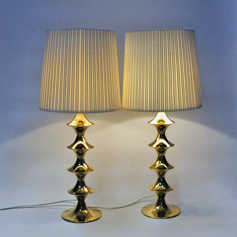 Paar Vintage-Tischlampen aus Messing von Elit AB, Schweden, 1960er Jahre (Skandinavische Moderne) im Angebot
