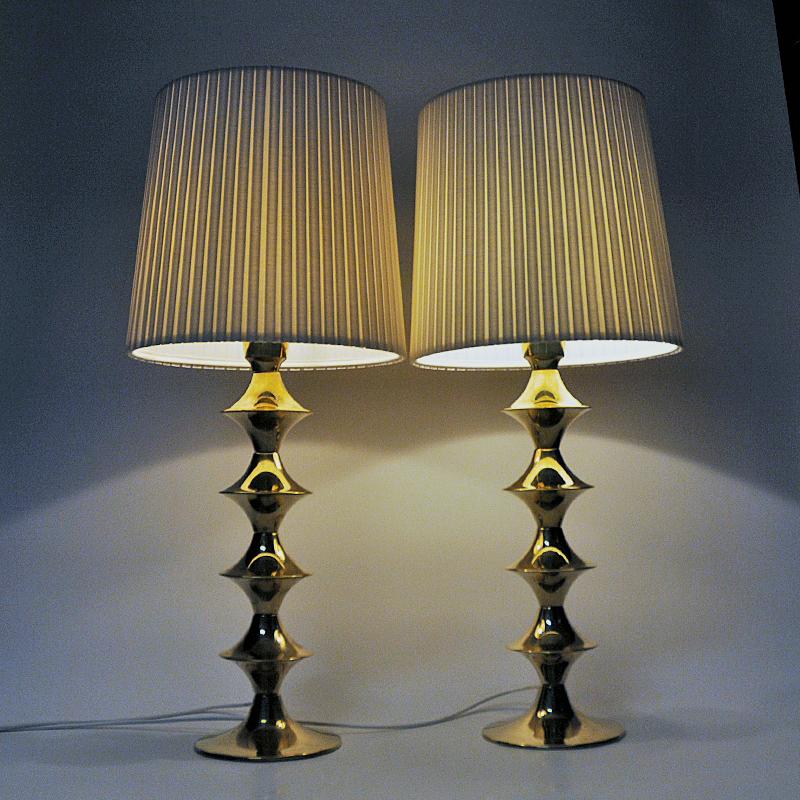 Swedish Vintage pair of brass Tablelamps by Elit AB -Sweden 1960s For Sale