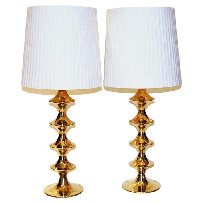 Vintage pair of brass Tablelamps by Elit AB -Sweden 1960s
