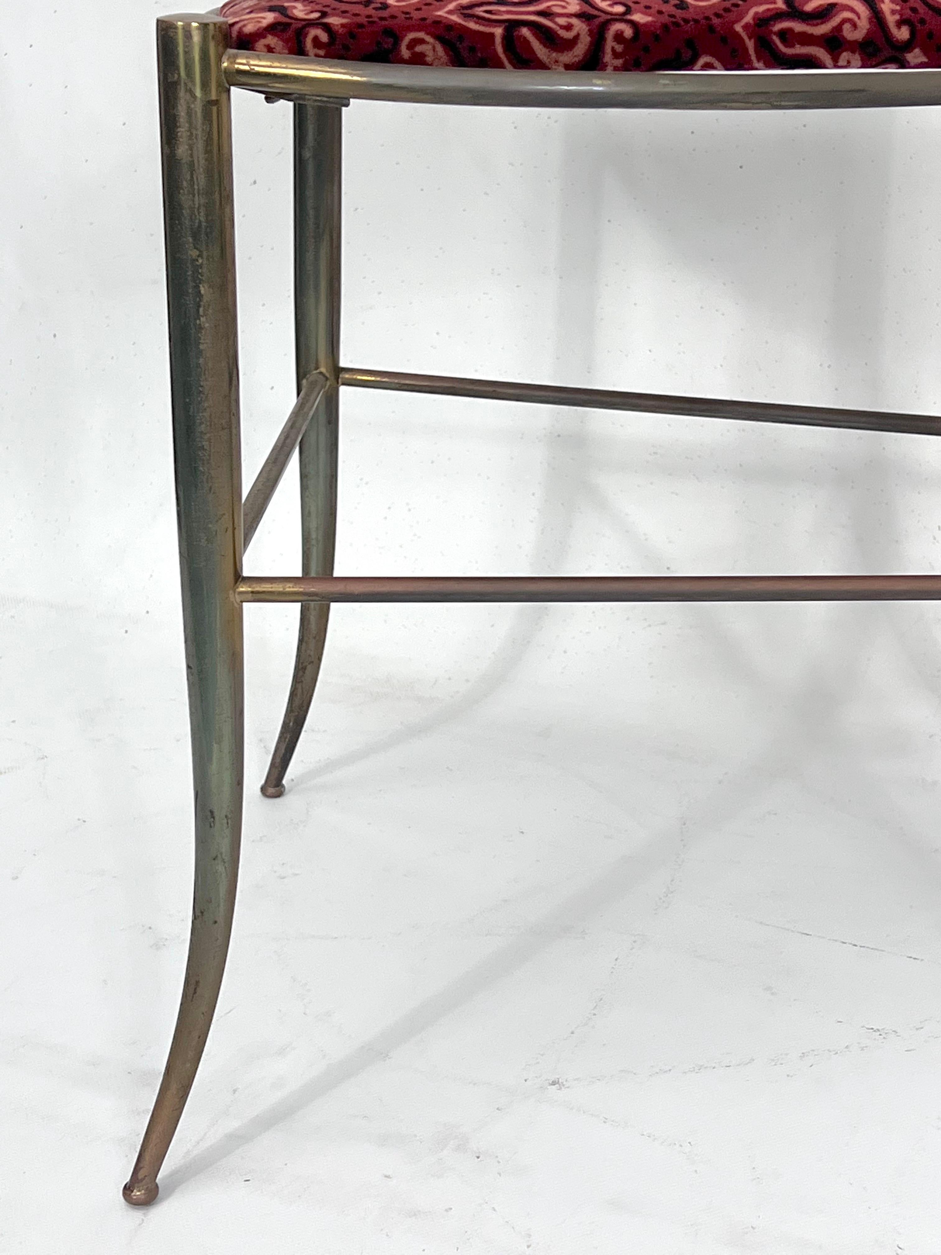 Vintage Pair of Brass Tall Chairs from Chiavari, Italy, 1950s For Sale 3