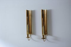 Vintage Pair of Brass Wall Candlesticks, Reflex by Pierre Forssell for Skultuna