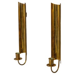 Vintage Pair of Brass Wall Candlesticks, Reflex by Pierre Forssell for Skultuna