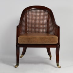 Vintage Pair of British Colonial Style Spoon Back Chairs by Baker