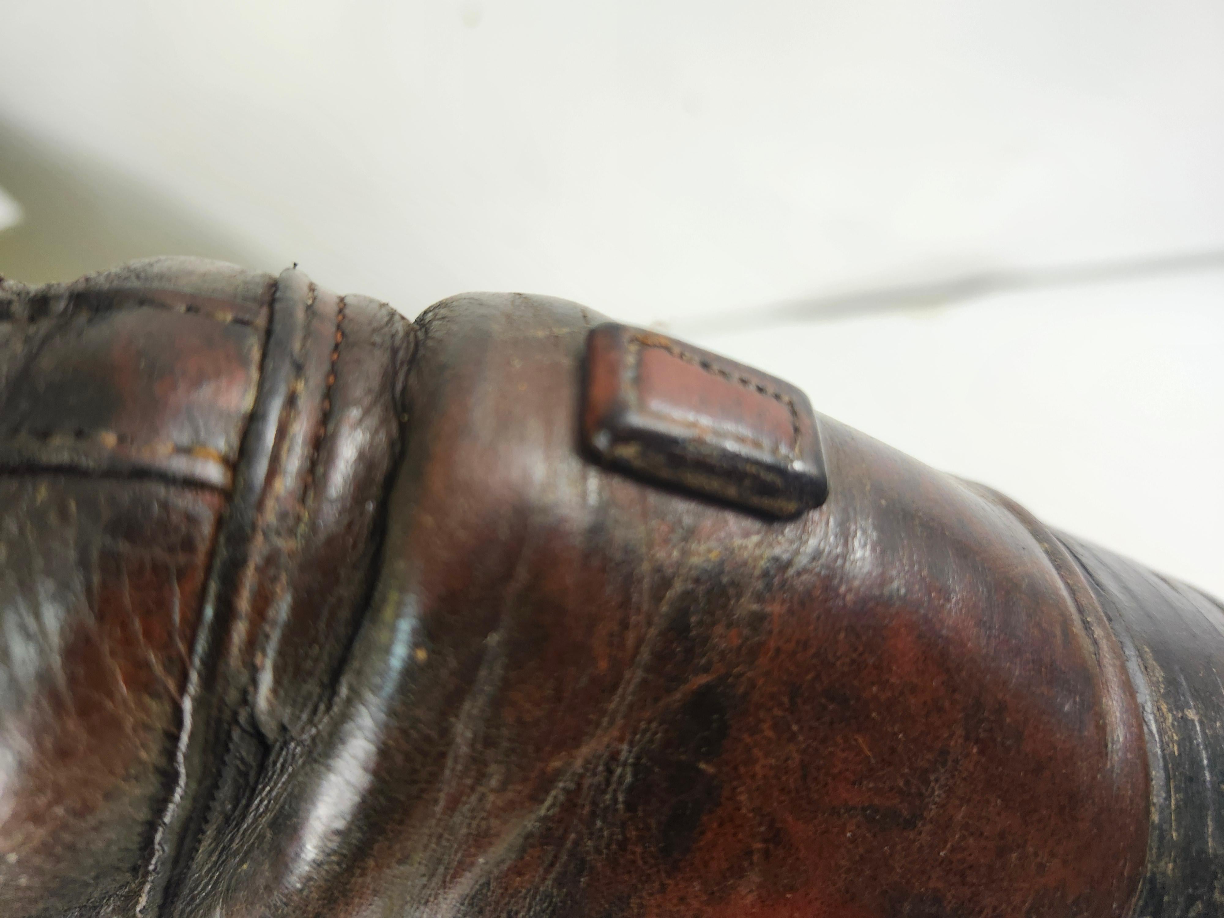 Fait main Paire de bottes d'équitation en cuir Brown Taille 10C en vente