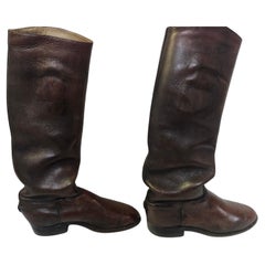 Vintage Paar braune Leder Reitstiefel Größe 10C