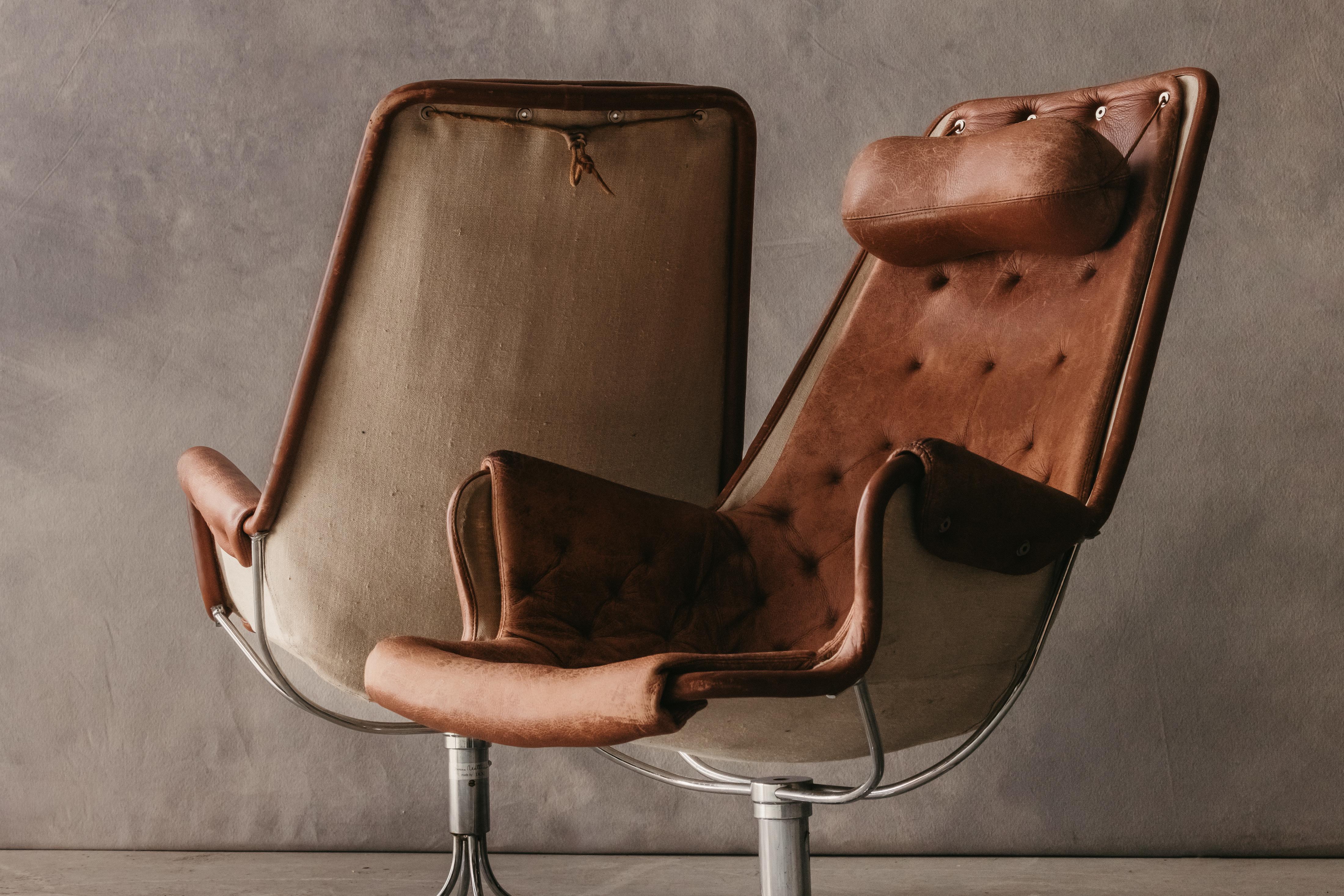 Fin du 20e siècle Paire vintage de chaises longues Bruno Mathsson, Suède, circa 1980 en vente