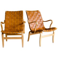 Vintage Pair of Bruno Mathsson Lounge Chairs, Model Eva, Sweden, 1960s Vintage Pair of Bruno Mathsson Lounge Chairs, Model Eva, Sweden, 1960s