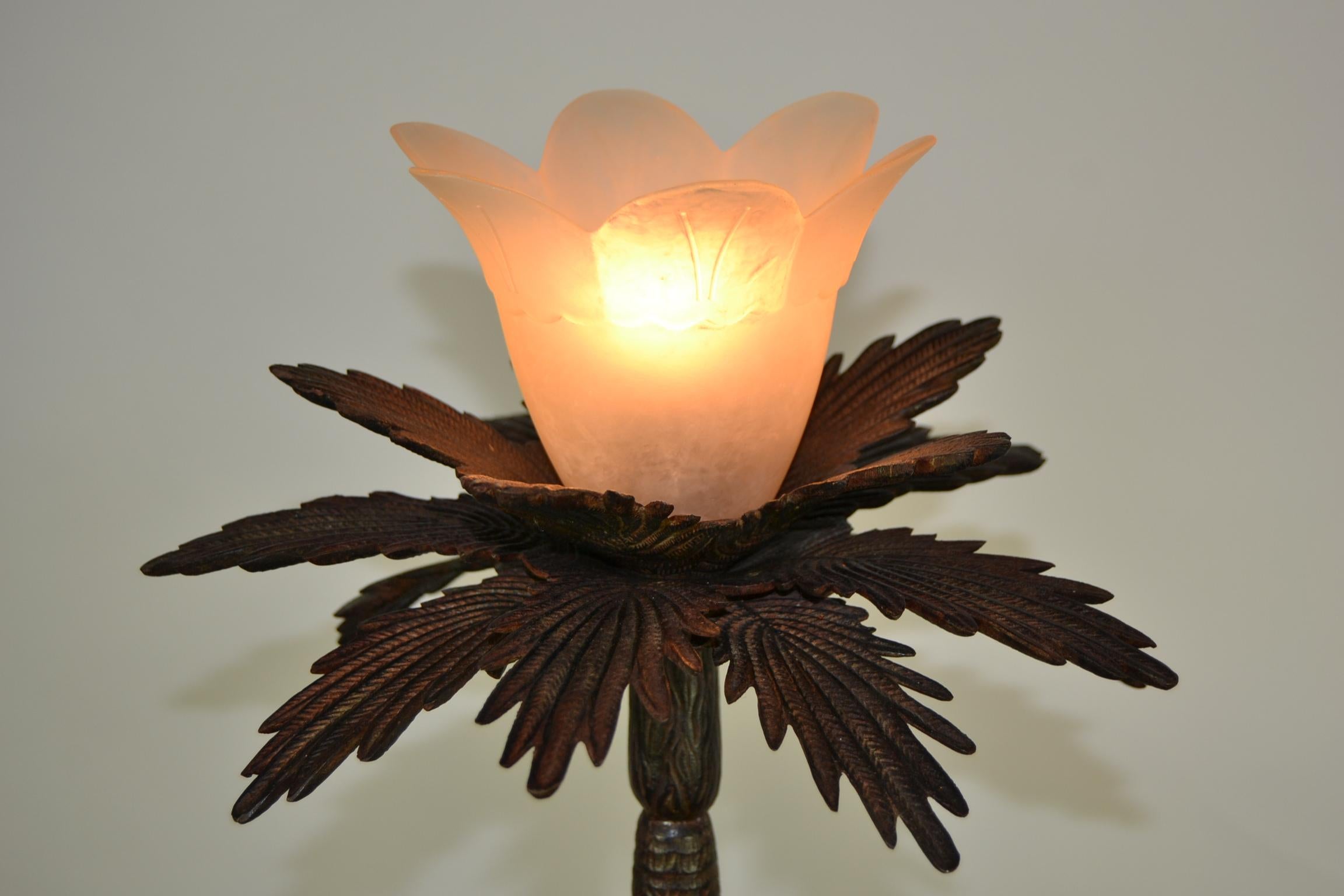 Pair of Brutalist Palm Tree Table Lamps, 1950s For Sale 2