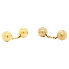 Vintage Pair of Bulgari 18K Yellow Gold Ball & Chain Cufflinks