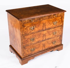 Vintage Pair of Burr Walnut Bedside Chests Cabinets 20th Century 70x80x50cm