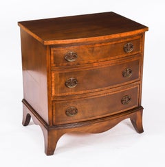 Vintage Pair of Burr Walnut Bedside Chests Cabinets Mid 20th Century