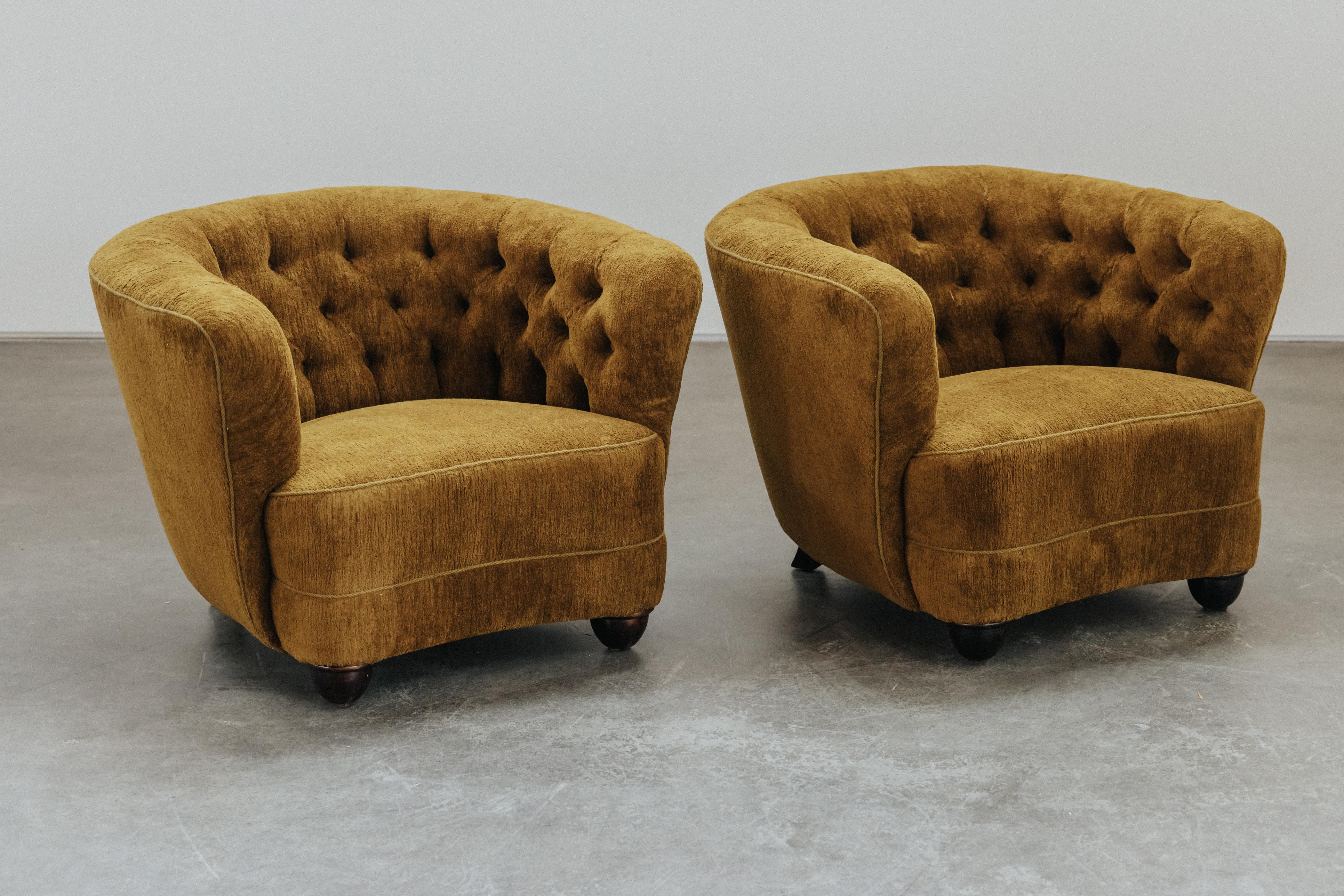 Vintage Pair of Cabinetmaker Lounge Chairs aus Dänemark, CIRCA 1950 (Europäisch) im Angebot