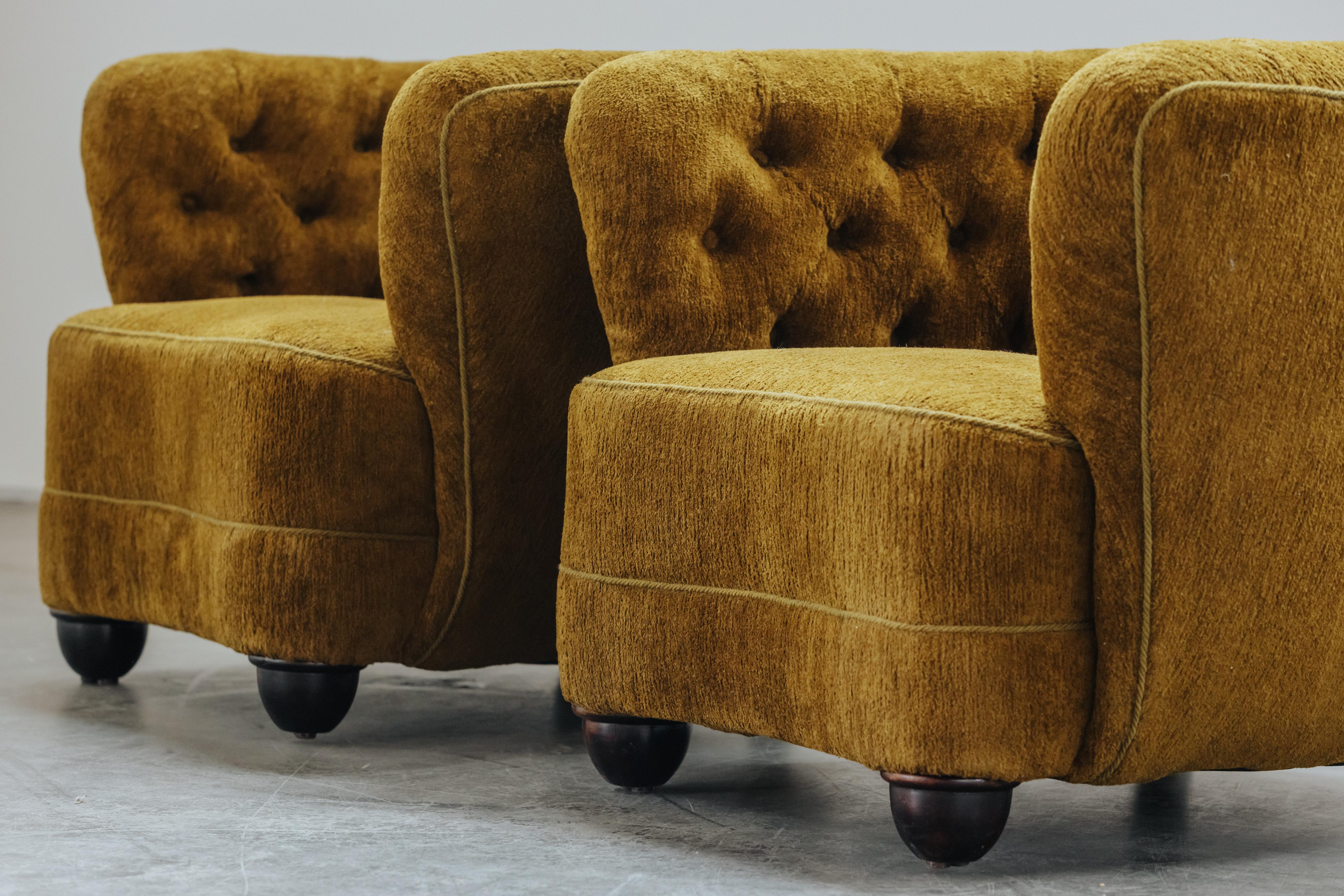 Vintage Pair of Cabinetmaker Lounge Chairs aus Dänemark, CIRCA 1950 (Mitte des 20. Jahrhunderts) im Angebot
