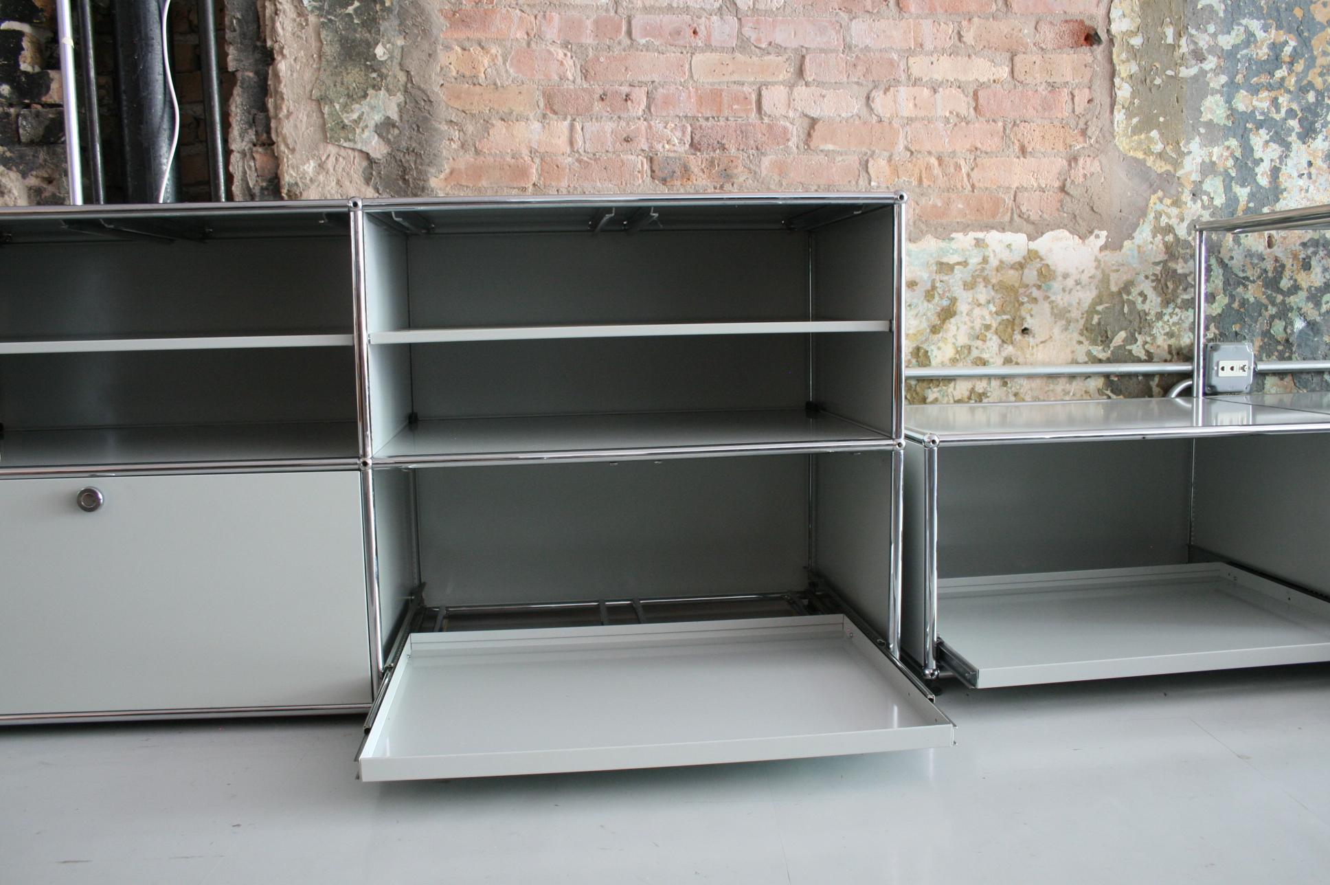 Metal Vintage Pair of Cabinets / Credenzas by Fritz Haller for USM Haller, Switzerland
