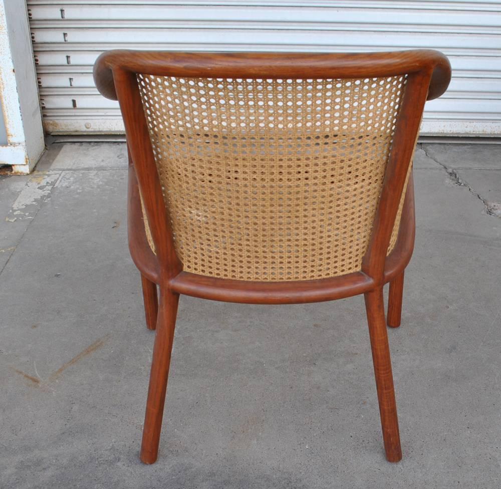 Mid-Century Modern Vintage Pair of Landmark Cane Chairs by Ward Bennett for Brickel Associates