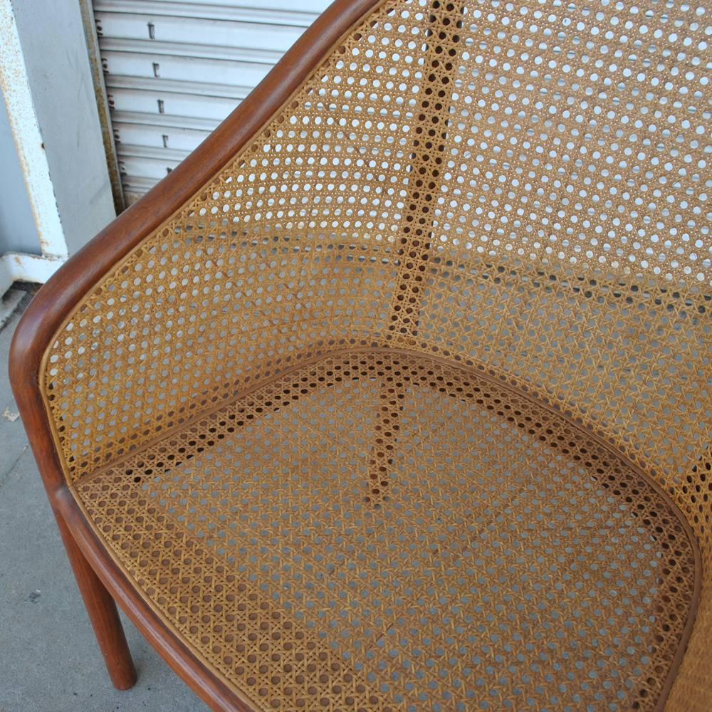 Vintage Pair of Landmark Cane Chairs by Ward Bennett for Brickel Associates In Good Condition In Pasadena, TX