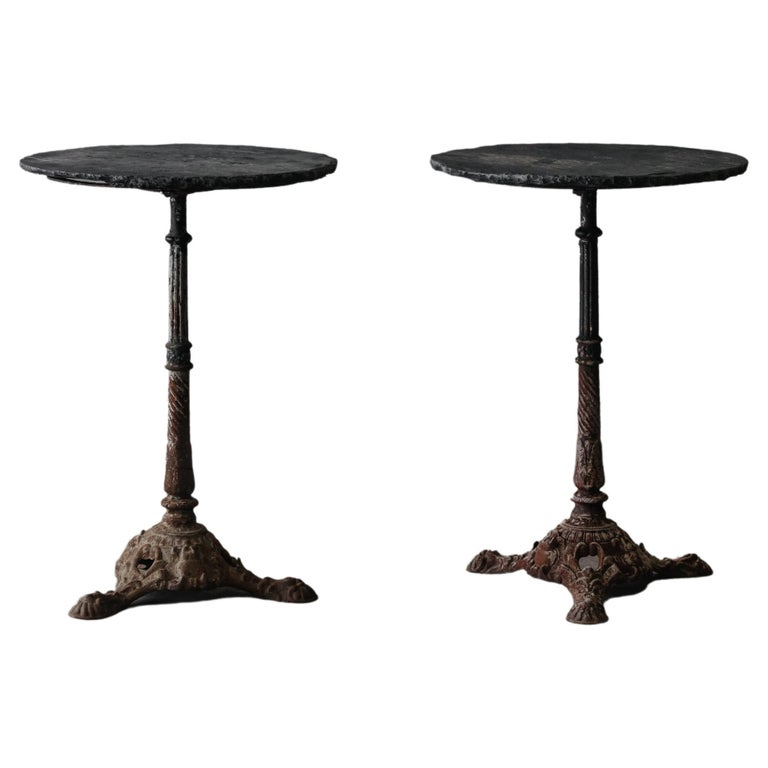 Vintage Pair Of Cast Iron And Slate Bistro Tables From France, Circa 1950  For Sale at 1stDibs | tavolini bistrot vintage