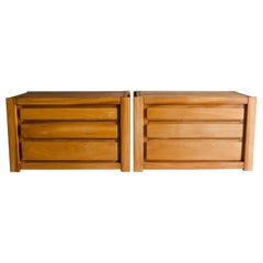 Vintage Pair of Chest in Elm by Maison Regain France, Circa 1970