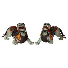Vintage Pair of Chinese Guardian Lions, Foo Dogs or Shishi