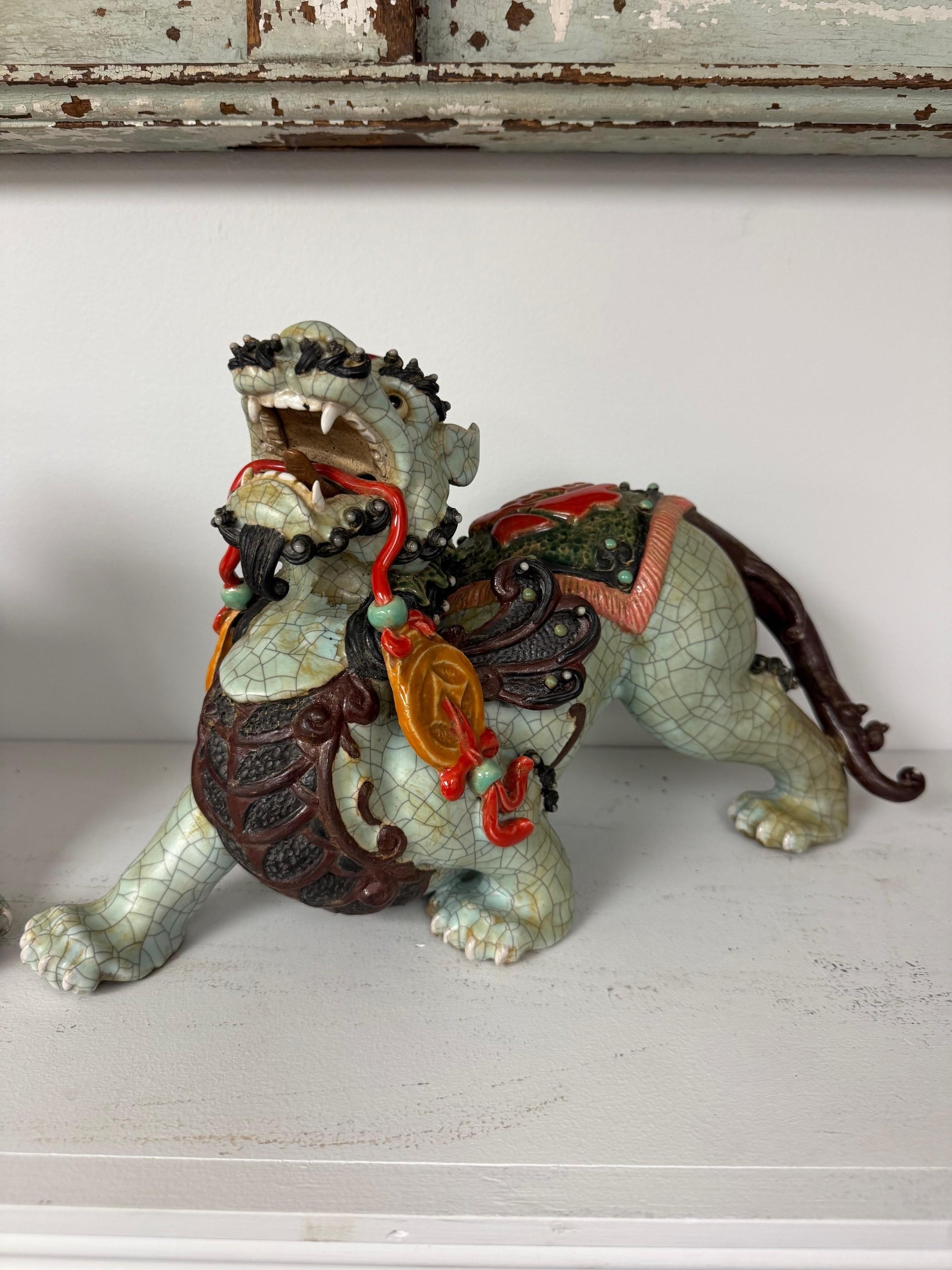 Vintage By Chinesische Wächterlöwen, Foo Dogs oder Shishi im Zustand „Gut“ im Angebot in Stamford, CT