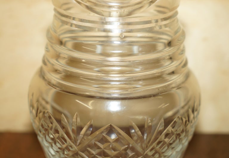 Vintage Pair of circa 1930's Heavy Cut Glass Jug Art Deco Jugs Cockatail Bar Etc For Sale at 1stDibs