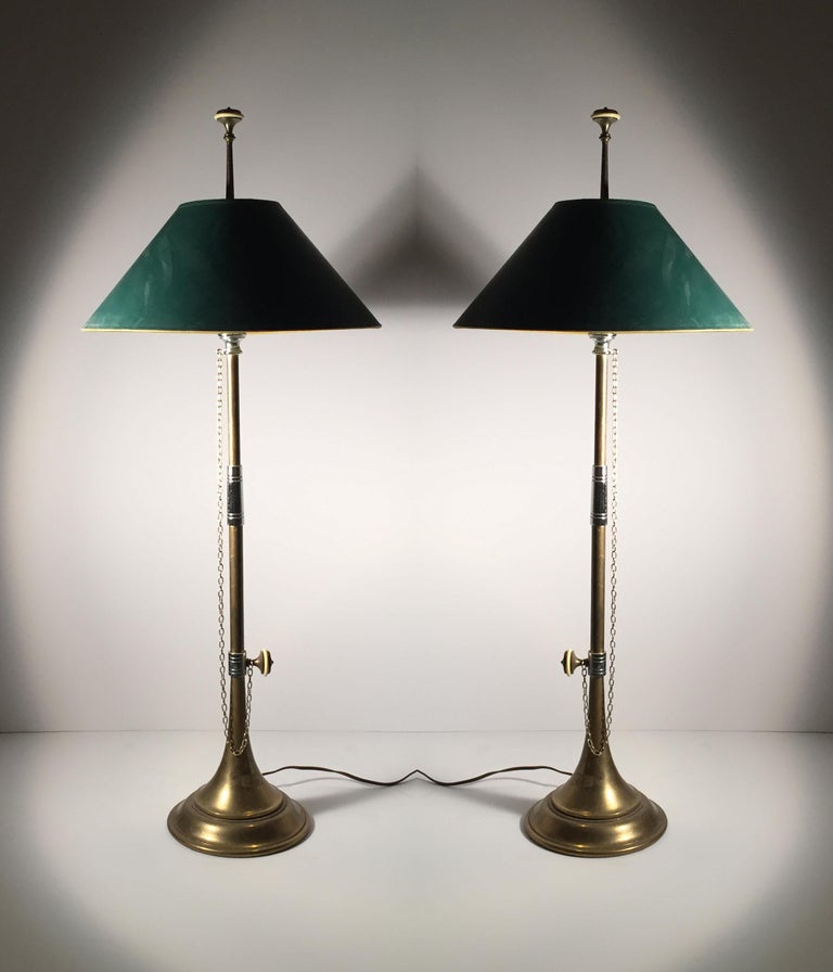 Vintage Pair of Classy Chapman Brass Trumpet Table Lamps at 1stDibs