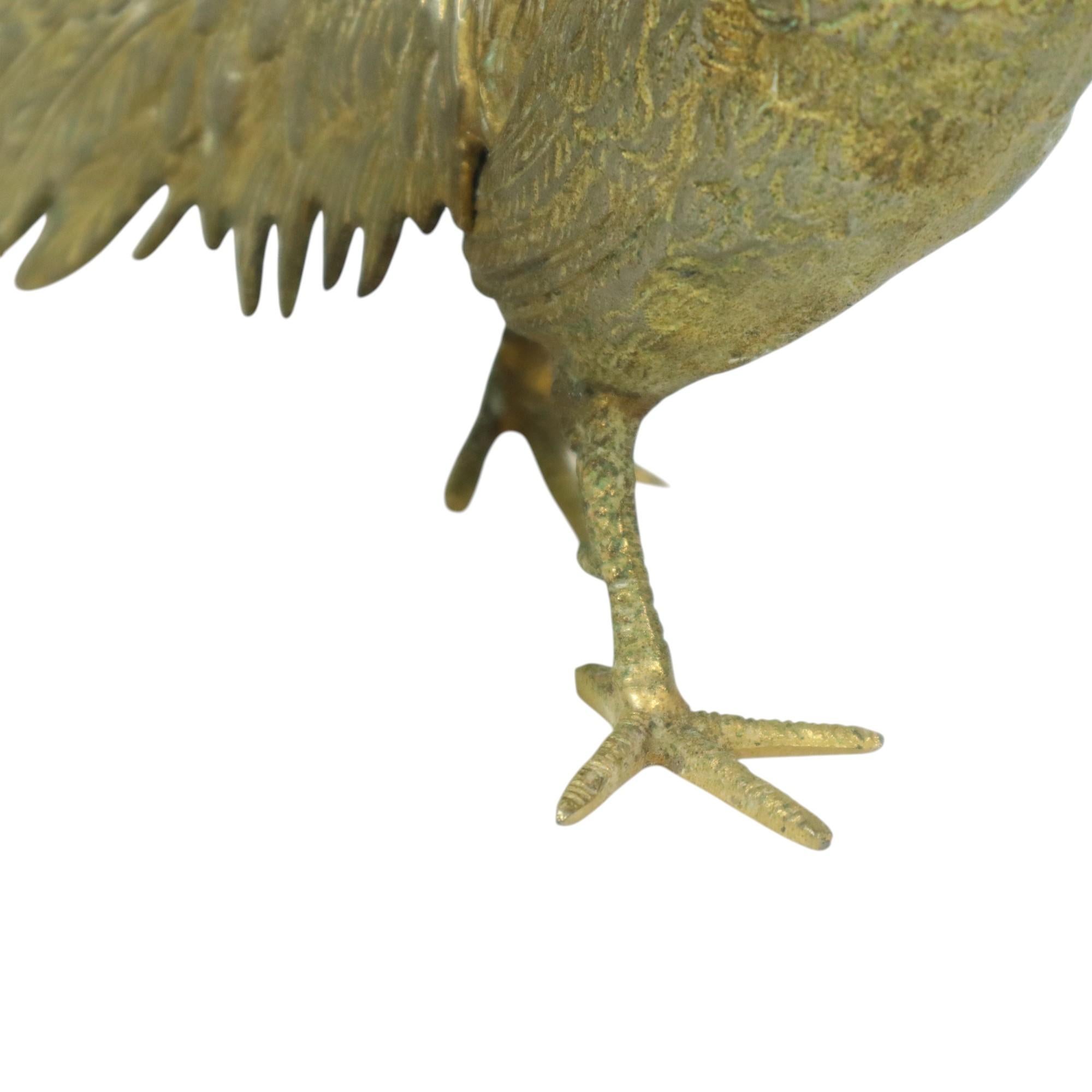 Coppia di sculture di fagiani in rame vintage Francia 32 cm in vendita 4