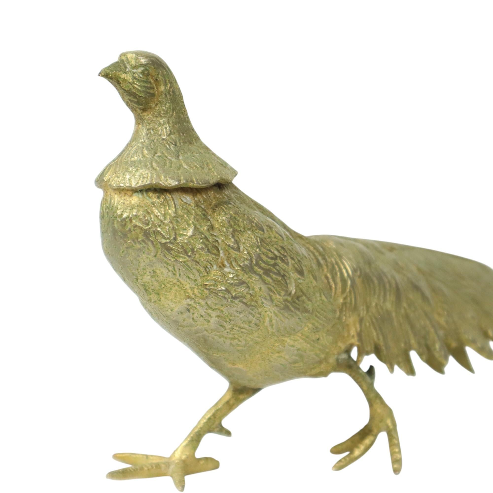 Coppia di sculture di fagiani in rame vintage Francia 32 cm in vendita 6