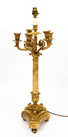 Vintage Pair of Corinthian Column Table Lamps Candelabra, 20th Century
