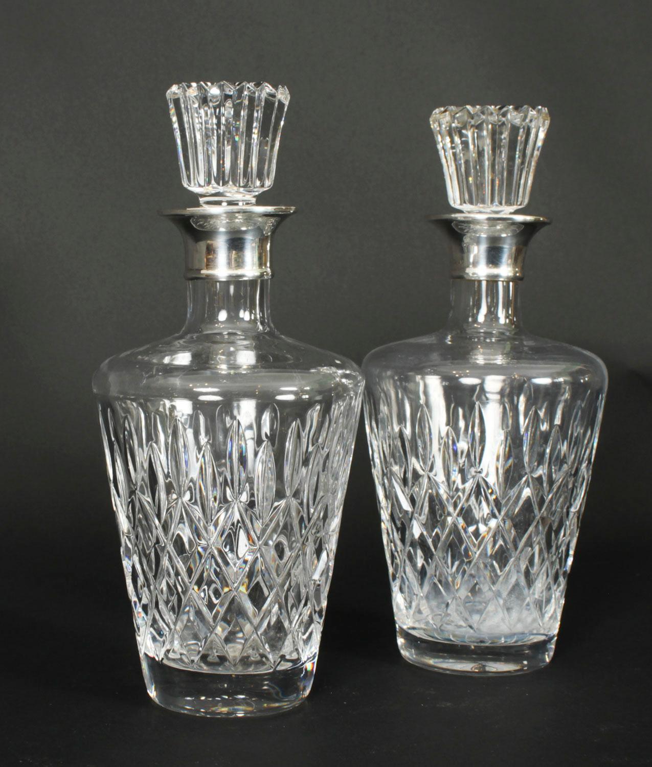 Vintage Pair of Cut Crystal Glass Decanters London, 1967 C J Vander 5