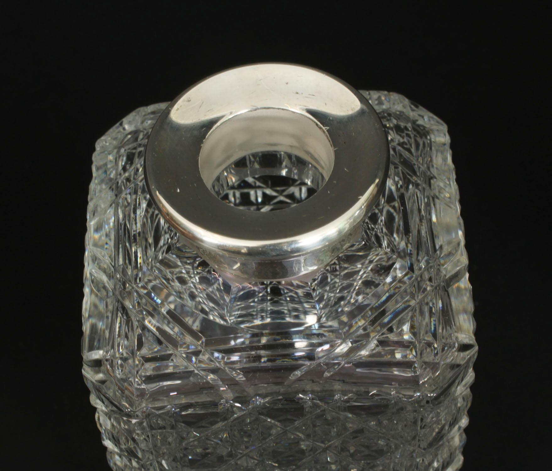 Vintage Pair of Cut Crystal Glass Liqueur Decanters Asprey & Co Ltd 20th Century 7