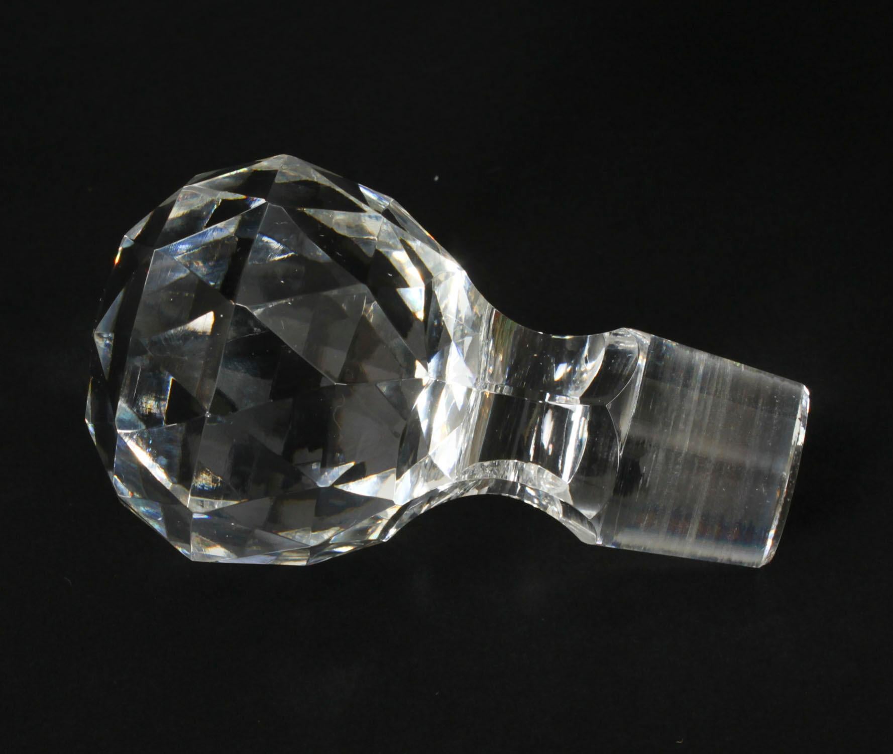 Vintage Pair of Cut Crystal Glass Liqueur Decanters Asprey & Co Ltd 20th Century 8