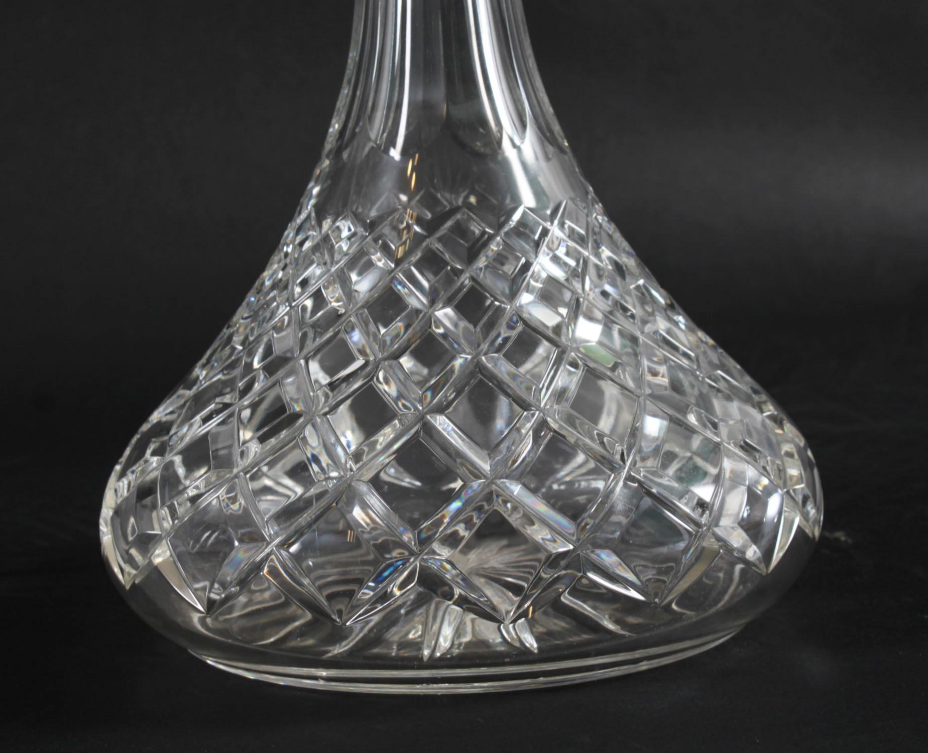 Vintage Pair of Cut Crystal Glass Silver Mounted Decanters Birmingham 1972 For Sale 1