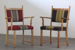 Vintage pair of Danish Brutalist Armchairs, Henning Kjærnulf style, 1960s