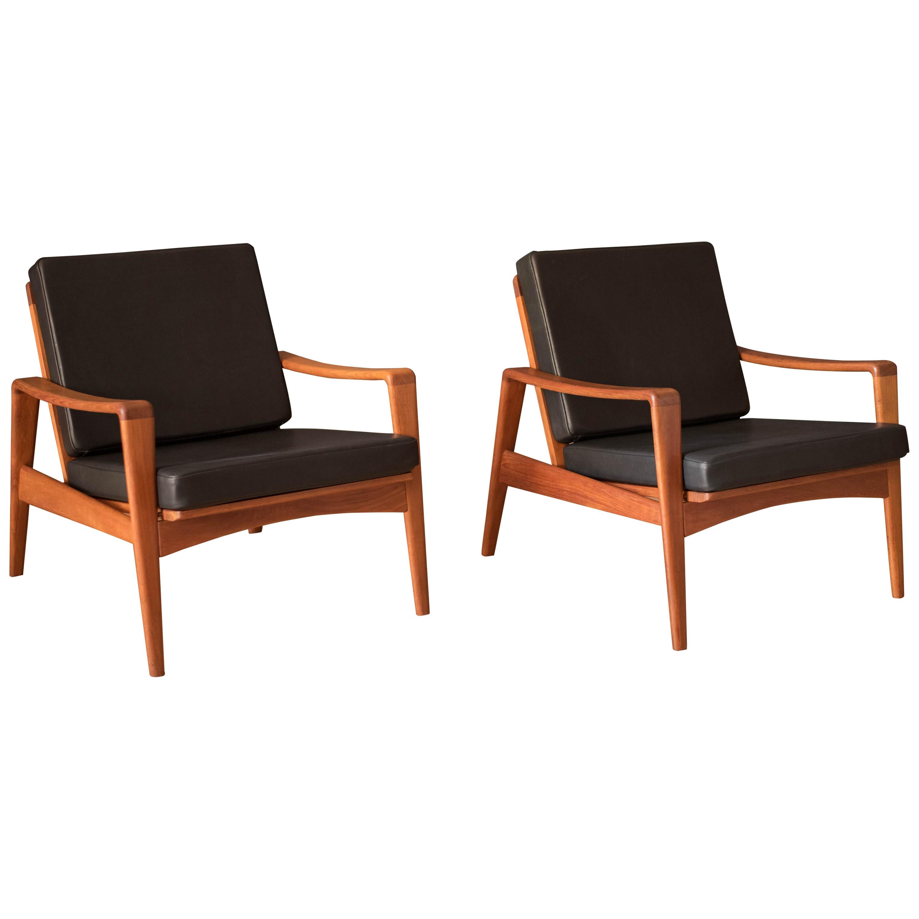Vintage Pair of Danish Komfort Teak Lounge Chairs by Arne Wahl Iversen