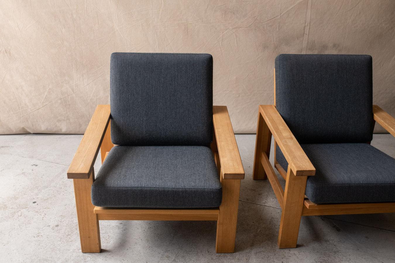 European Vintage Pair of Danish Lounge Chairs from France, circa 1960