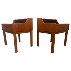 Vintage Pair of Danish Modern Petite Teak End Tables