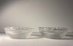 Vintage Pair of Daum Nancy France Controlled Bubble Ashtrays